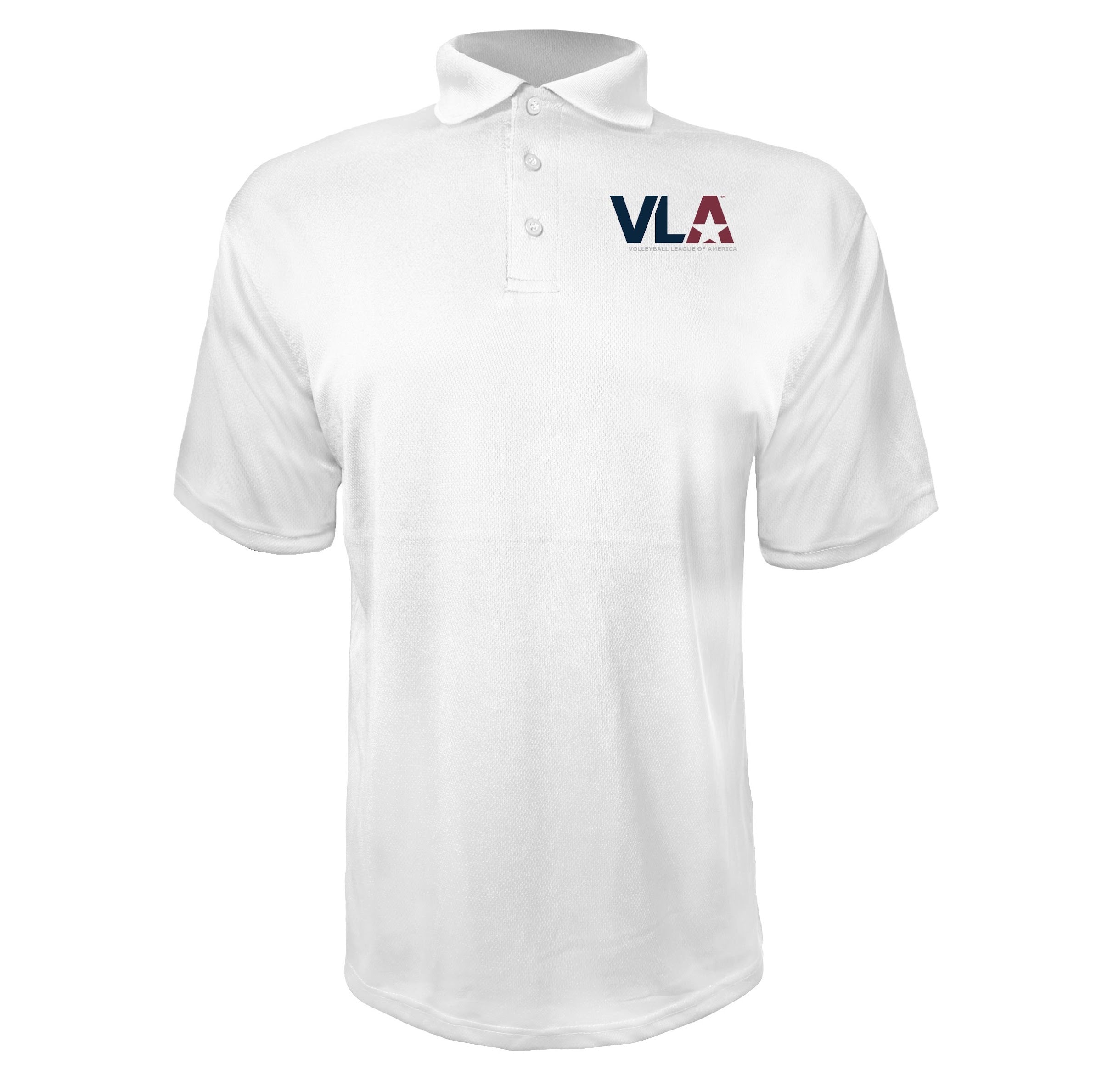 American Volleyball League White polyester polo