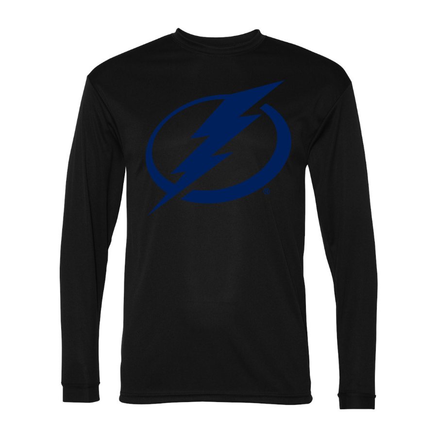 Men's Tampa Bay Lightning Polyester Long Sleeve T-Shirt - Black