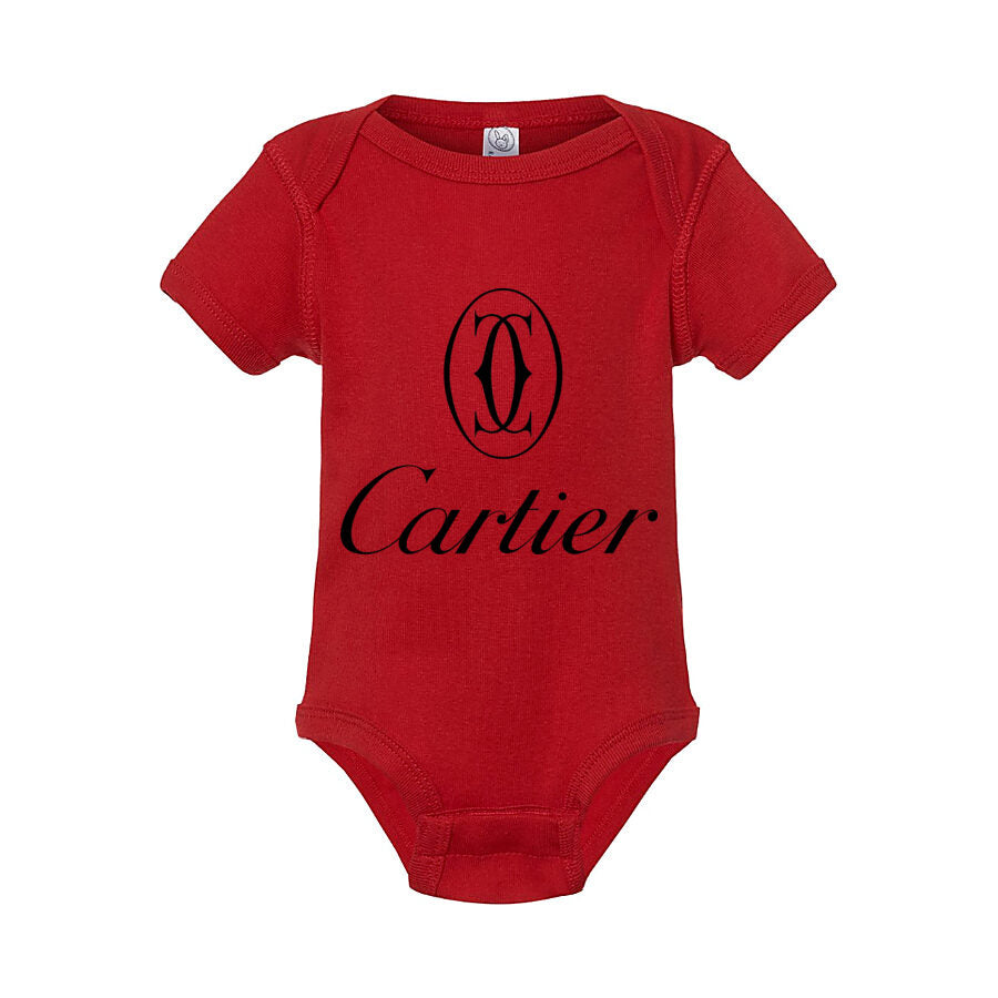 Cartier Black Logo Baby Romper Onesie - Red