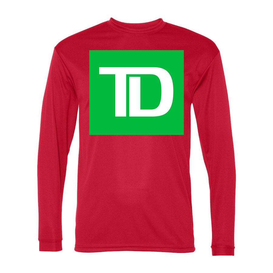 Men's TD Bank Polyester Long Sleeve T-Shirt - Red