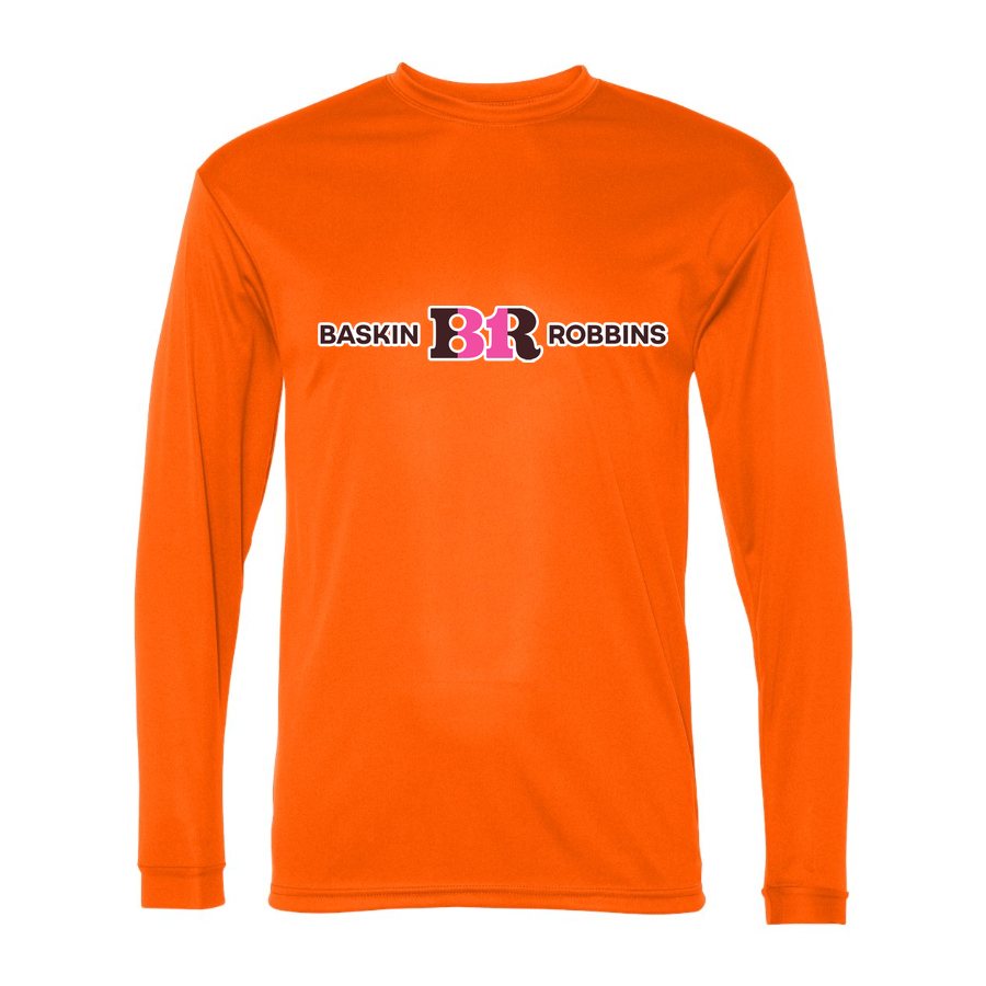 Men's Baskin-Robbins Polyester Long Sleeve T-Shirt - Safety Orange