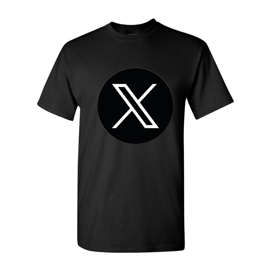 Men's Twitter X Logo Cotton T-Shirt - Black