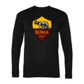 Men's AS Roma FC Polyester Long Sleeve T-Shirt - Black