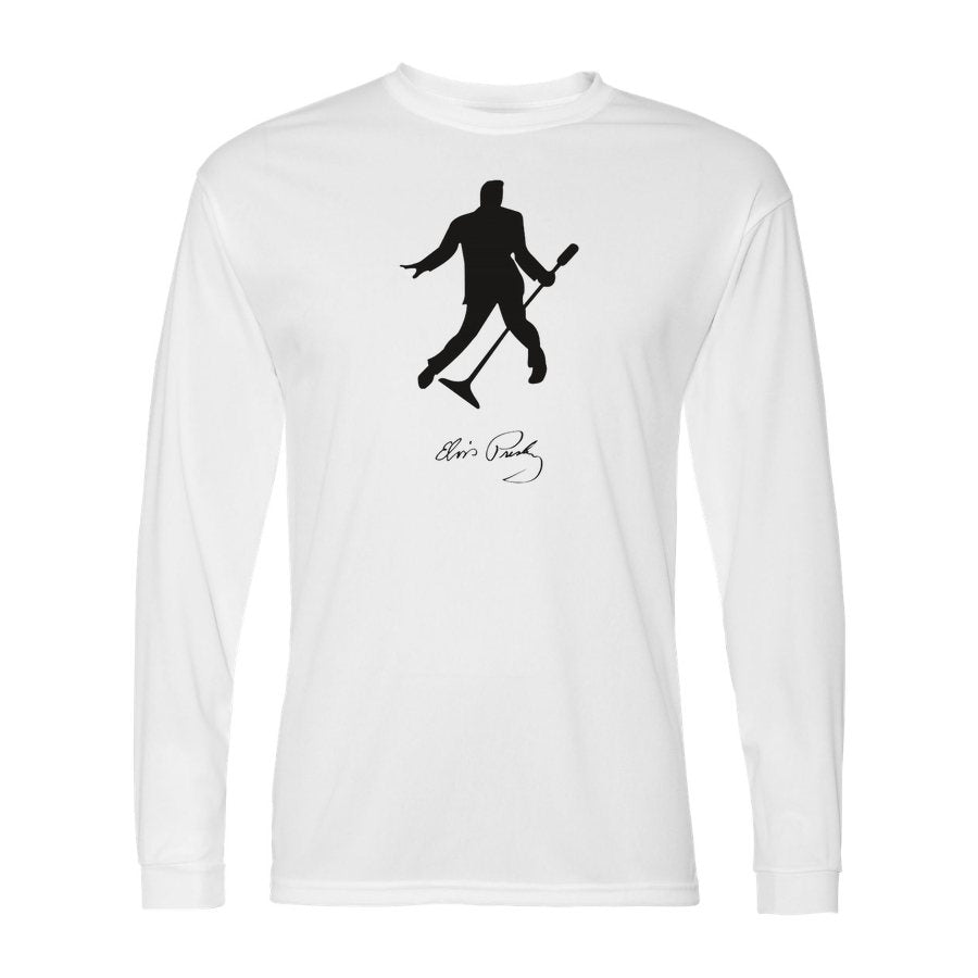 Men's Elvis Presley Polyester Long Sleeve T-Shirt - White