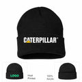 Caterpillar White Yellow Beanie Hat
