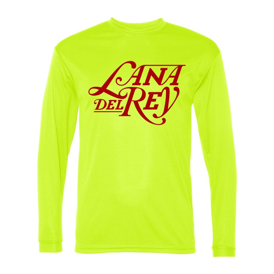 Men's Lana Del Rey Polyester Long Sleeve T-Shirt - Safety Yellow