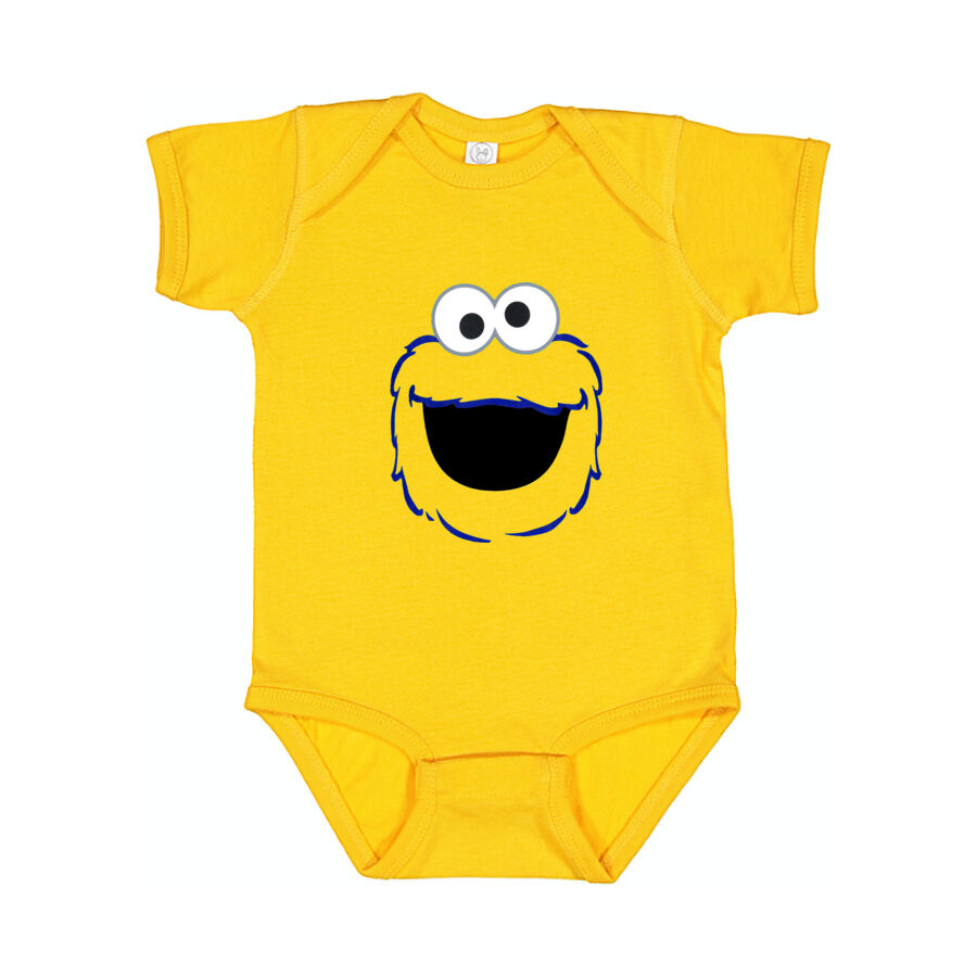 Cookie Monster Baby Romper Onesie - Yellow