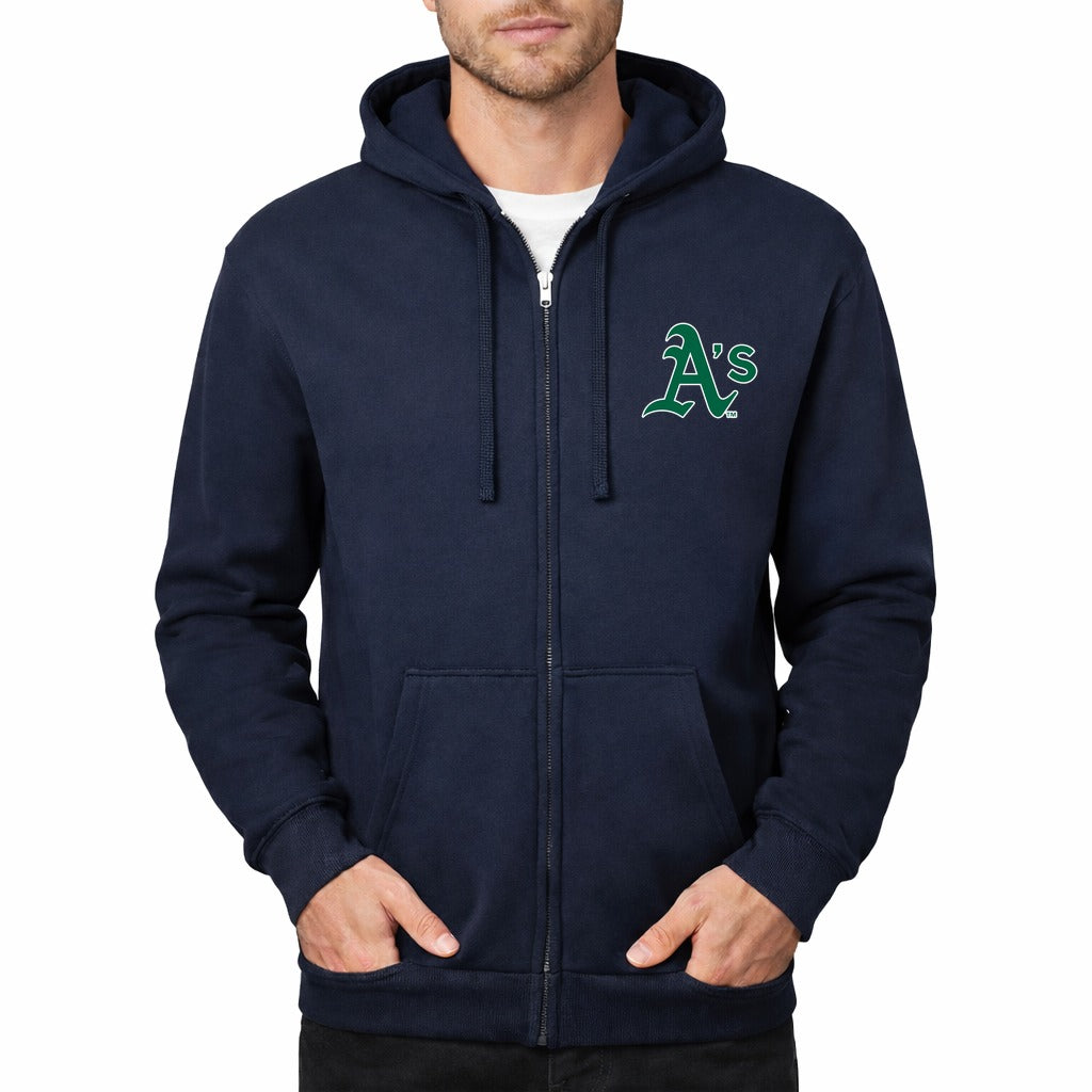 Men's Oakland Athletics Zipper Hoodie - Navy
