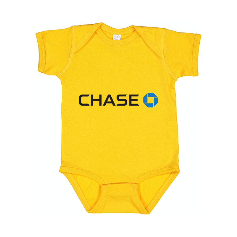 Chase Bank Black Logo Baby Romper Onesie - Yellow