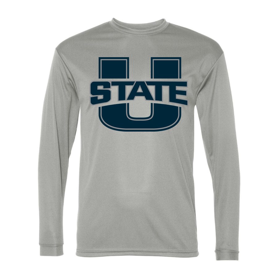 Men's Utah State Aggies Polyester Long Sleeve T-Shirt - Silver