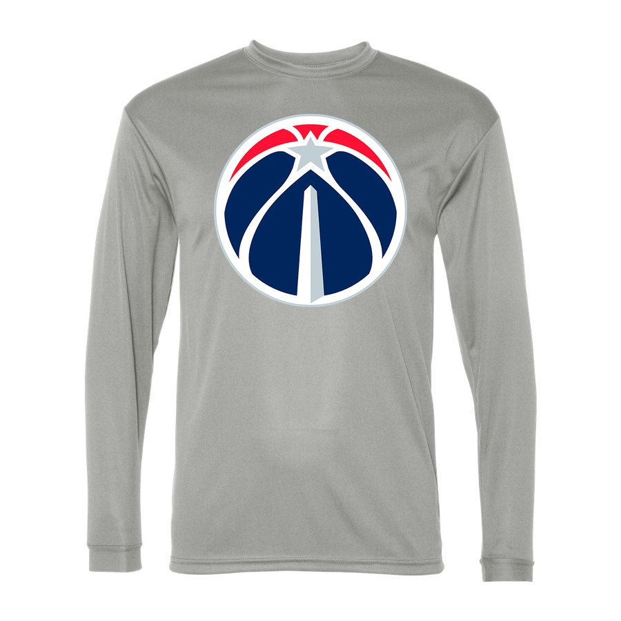 Men's Washington Wizards Polyester Long Sleeve T-Shirt - Silver