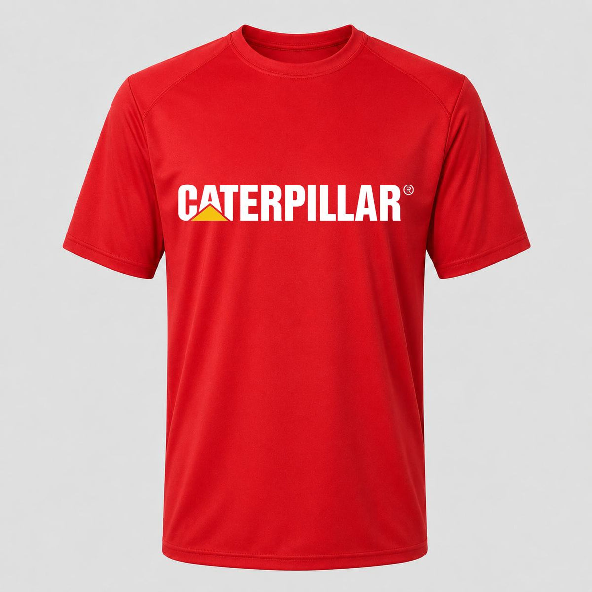 Men's Caterpillar White Performance T-Shirt - Red