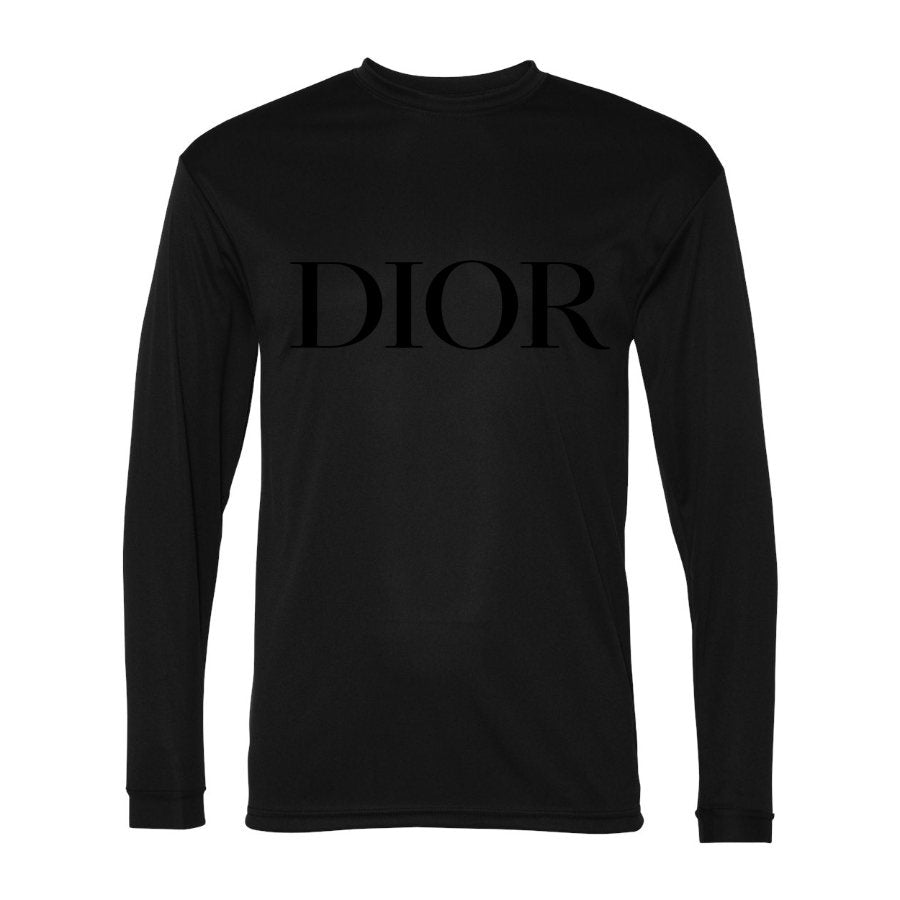 Men's Dior Polyester Long Sleeve T-Shirt - Black