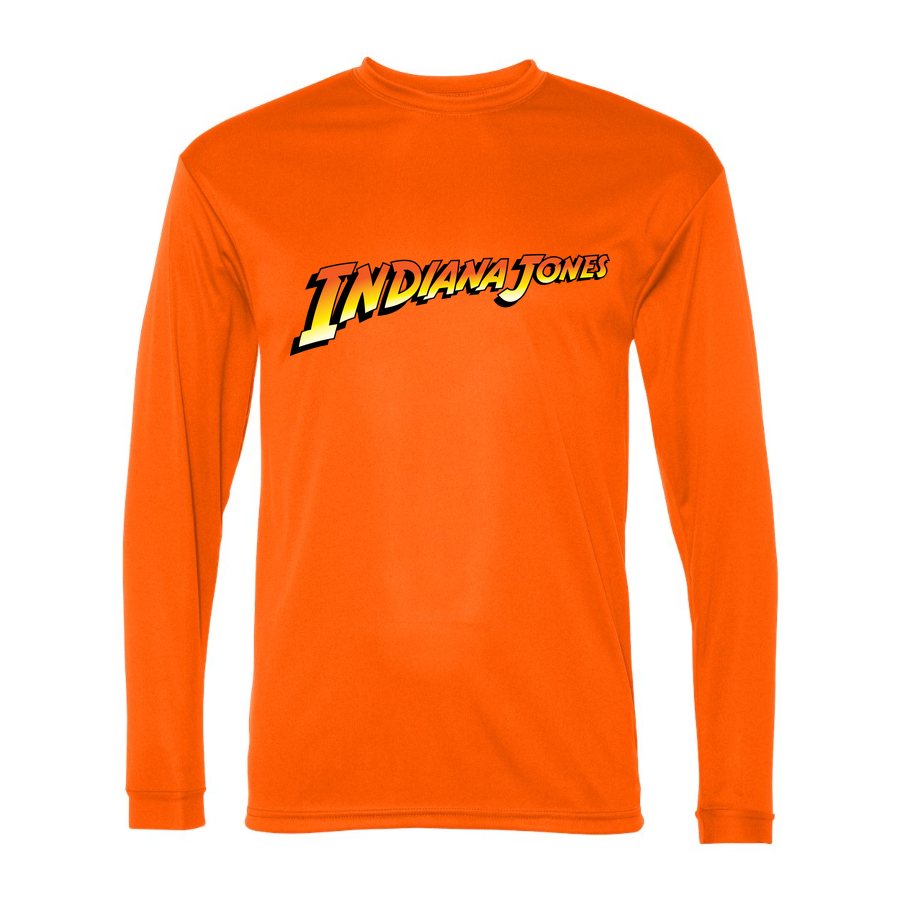 Men's Indiana Jones Polyester Long Sleeve T-Shirt - Safety Orange