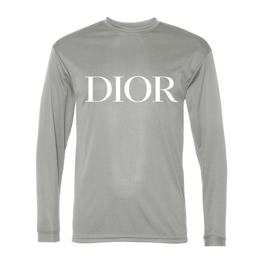 Men's Dior White Polyester Long Sleeve T-Shirt - Silver