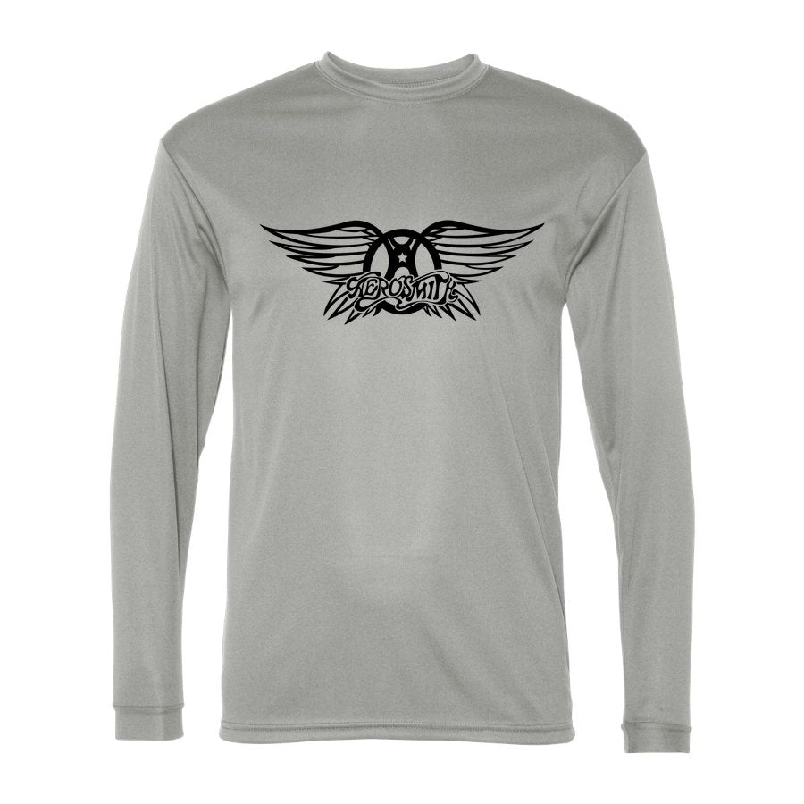 Men's Aerosmith Polyester Long Sleeve T-Shirt - Silver