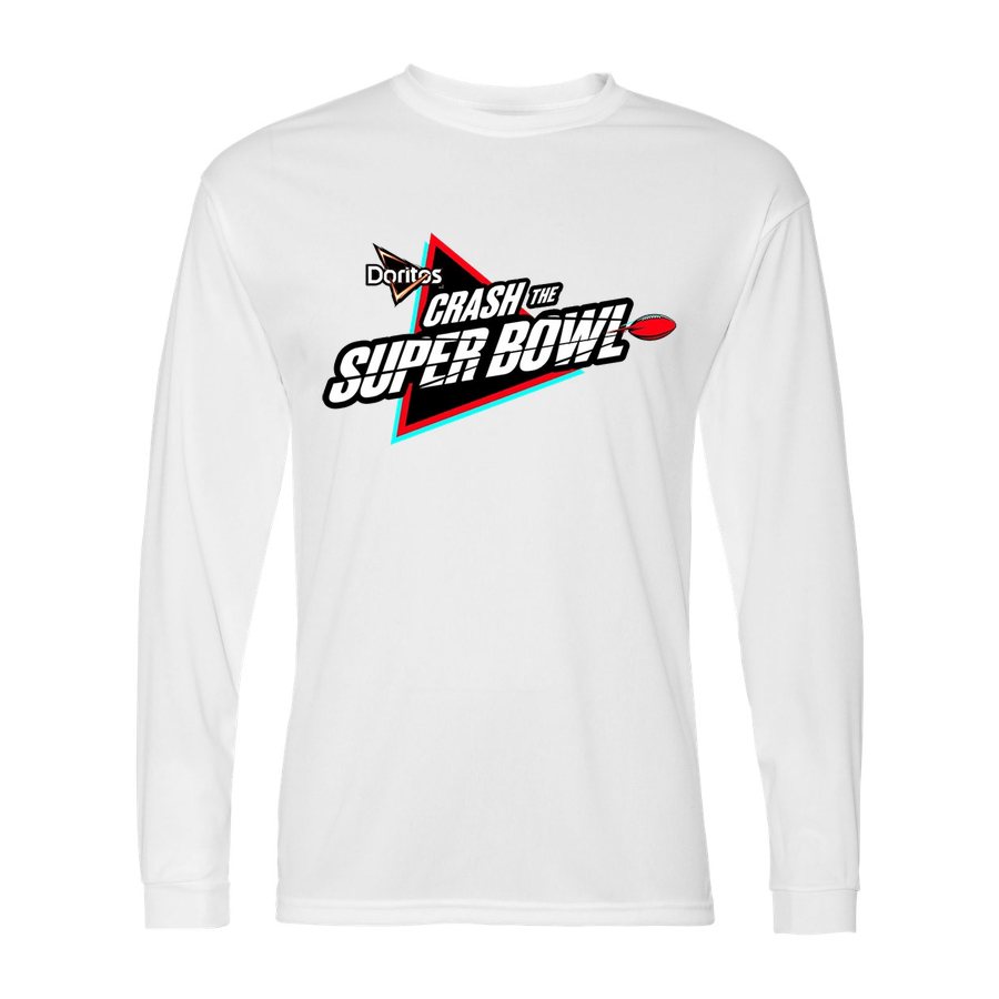 Men's Crash the Super Bowl Polyester Long Sleeve T-Shirt - White