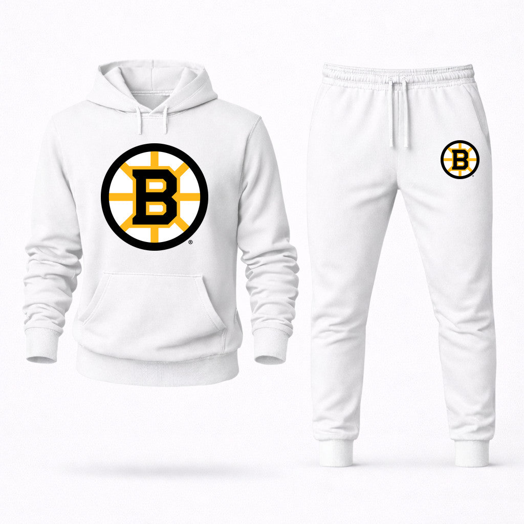 Boston Bruins Hoodie and Joggers Set - White