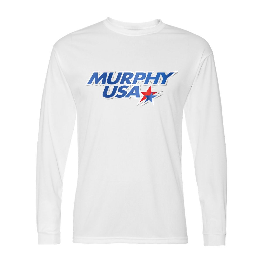 Men's Murphy USA Polyester Long Sleeve T-Shirt - White