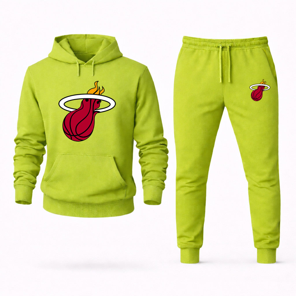 Miami Heat Hoodie and Joggers Set - Lime Green