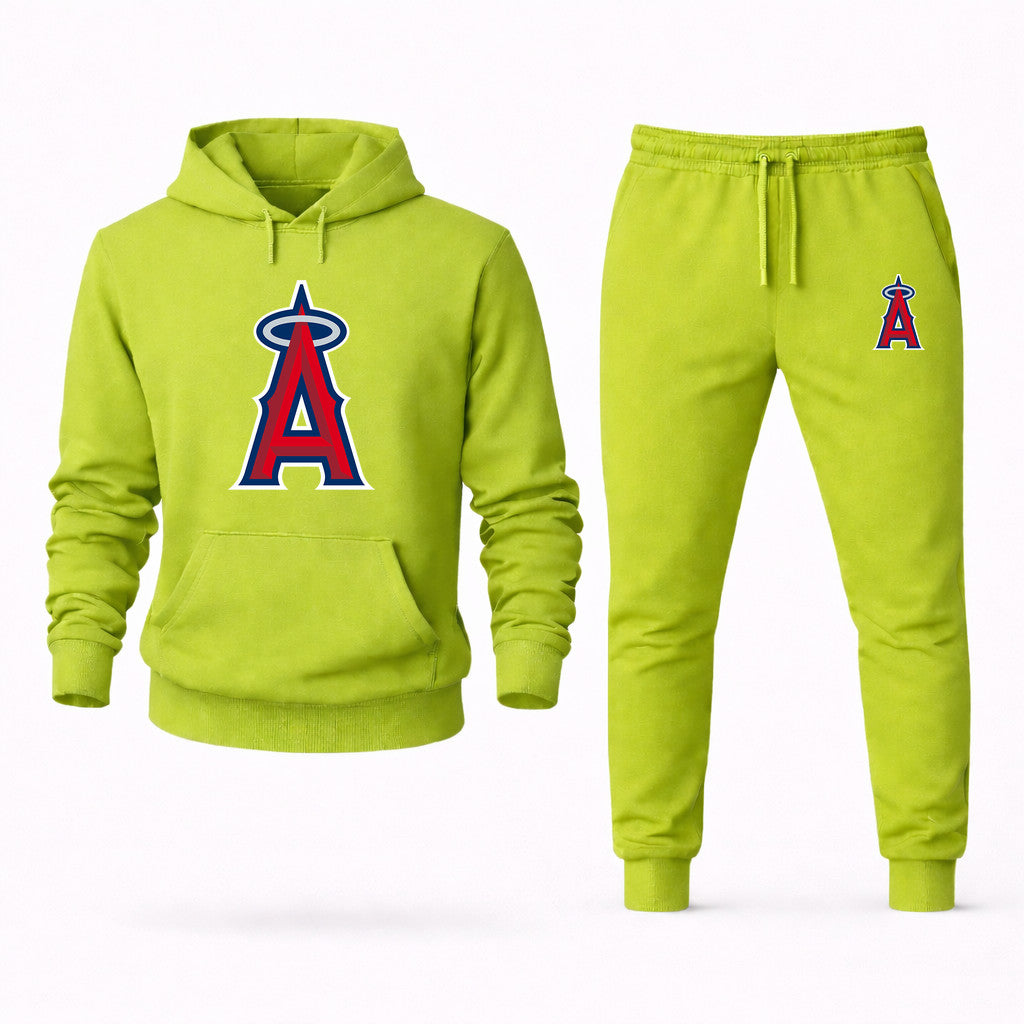 Los Angeles Angels Hoodie and Joggers Set - Lime Green
