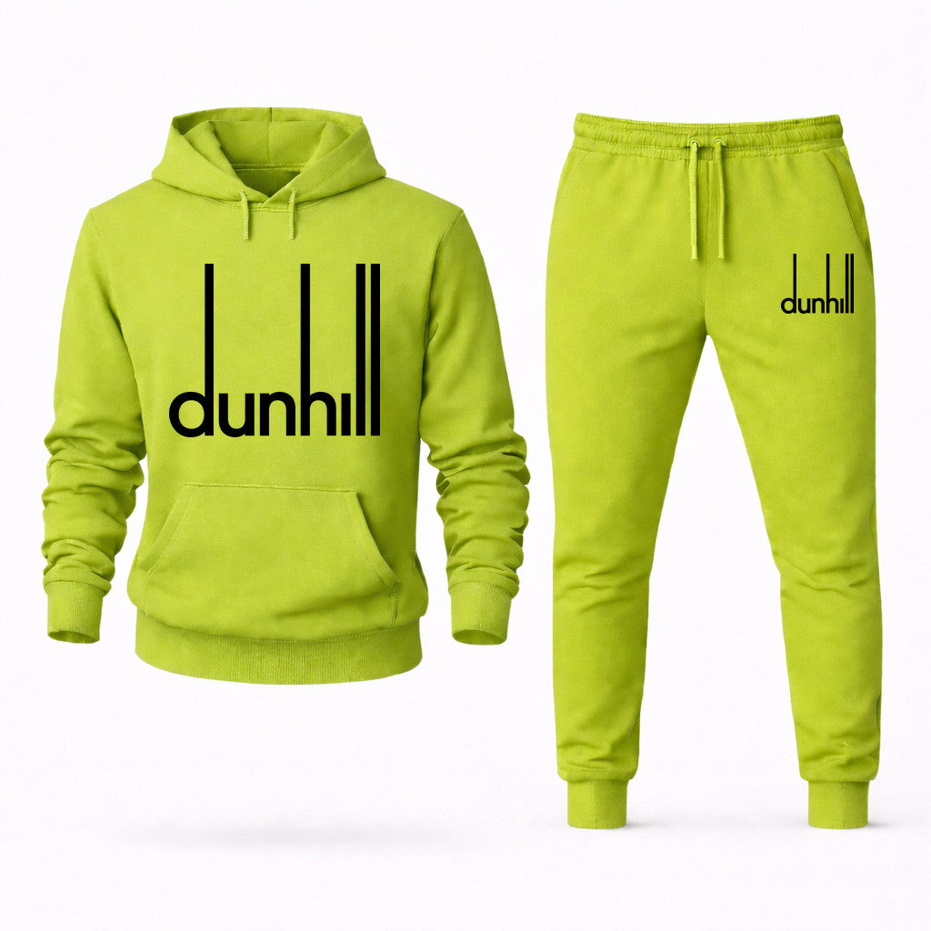Dunhill Black Hoodie and Joggers Set - Lime Green