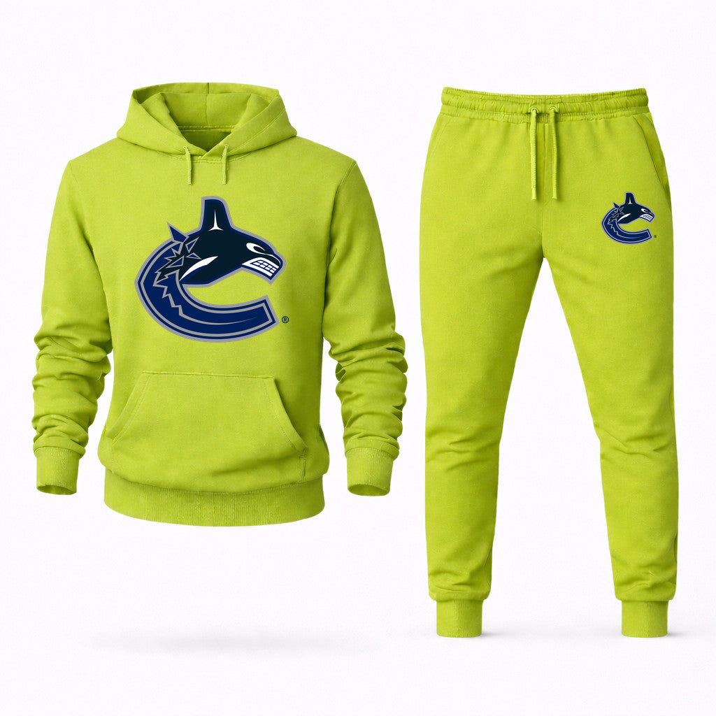 Vancouver Canucks Hoodie and Joggers Set - Lime Green