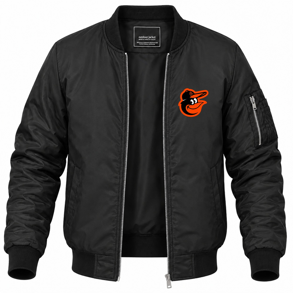 Men's Baltimore Orioles Lightweight Bomber Jacket - Black