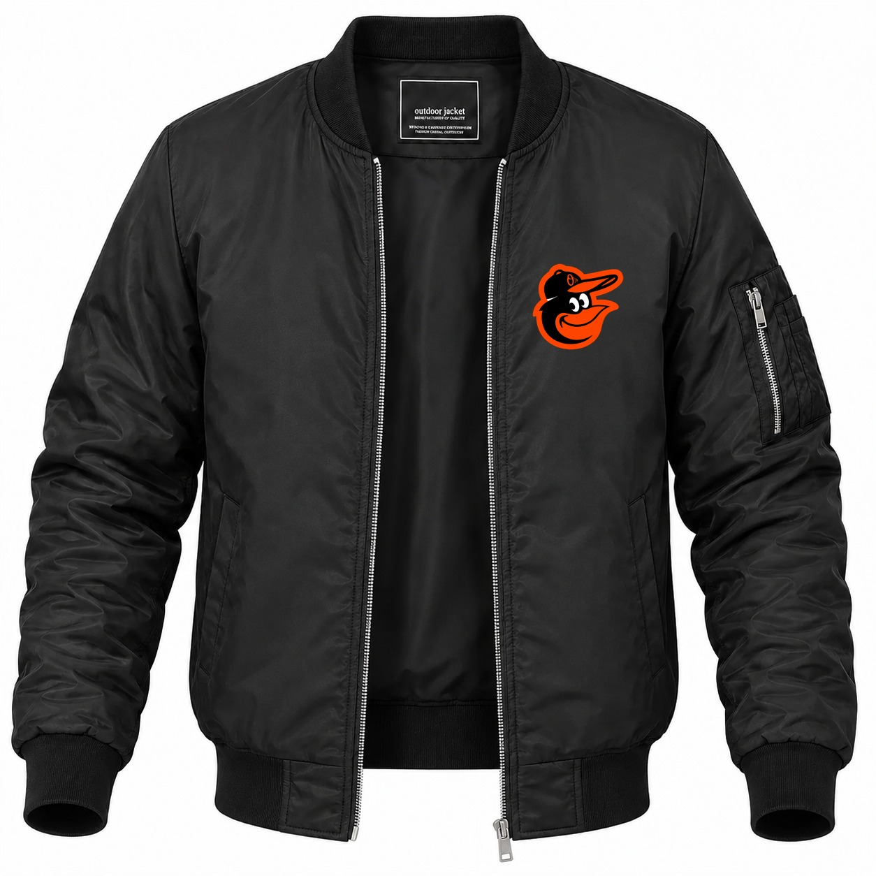 Men's Baltimore Orioles Lightweight Bomber Jacket - Black