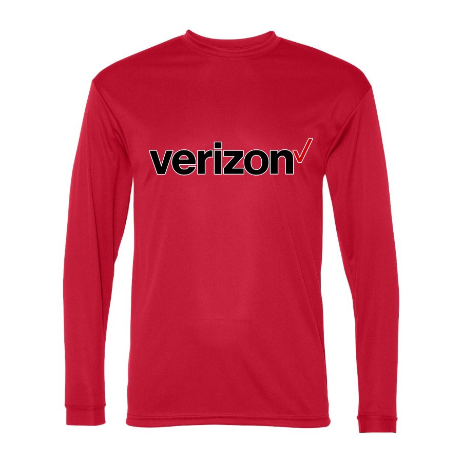 Men's Verizon Polyester Long Sleeve T-Shirt - Red