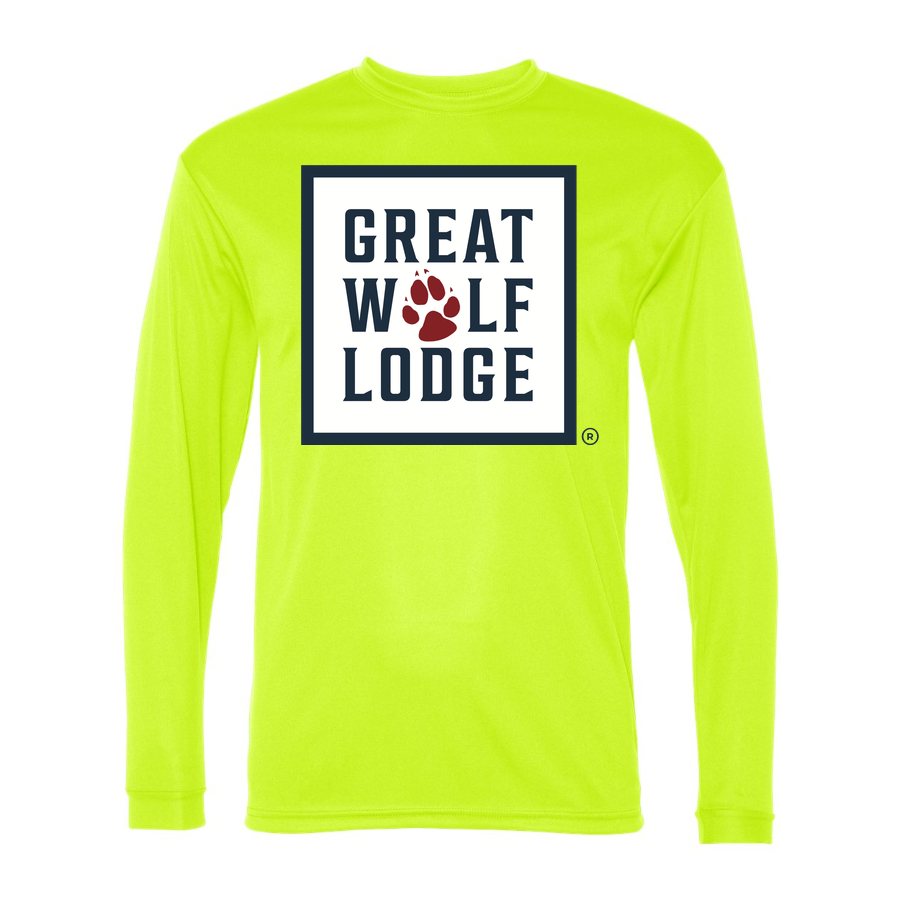 Men's Great Wolf Lodge Polyester Long Sleeve T-Shirt - Safety Yellow