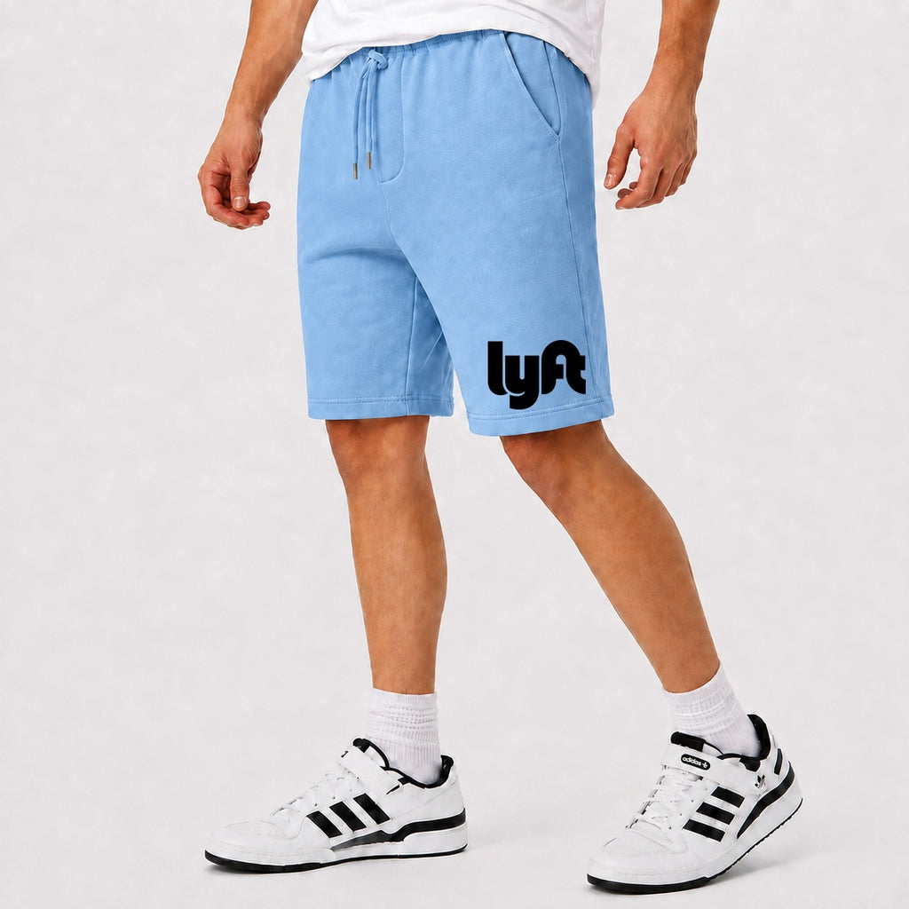 Men's Lyft Black Cotton Shorts - Sky Blue