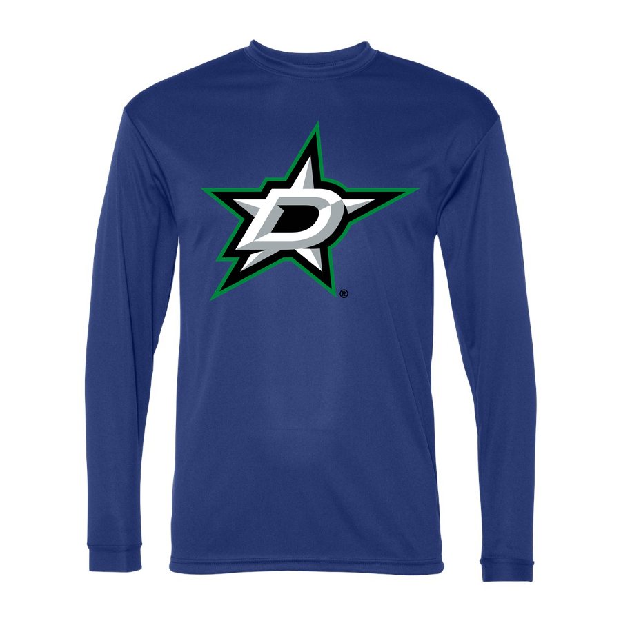 Men's Dallas Stars Polyester Long Sleeve T-Shirt - Royal Blue