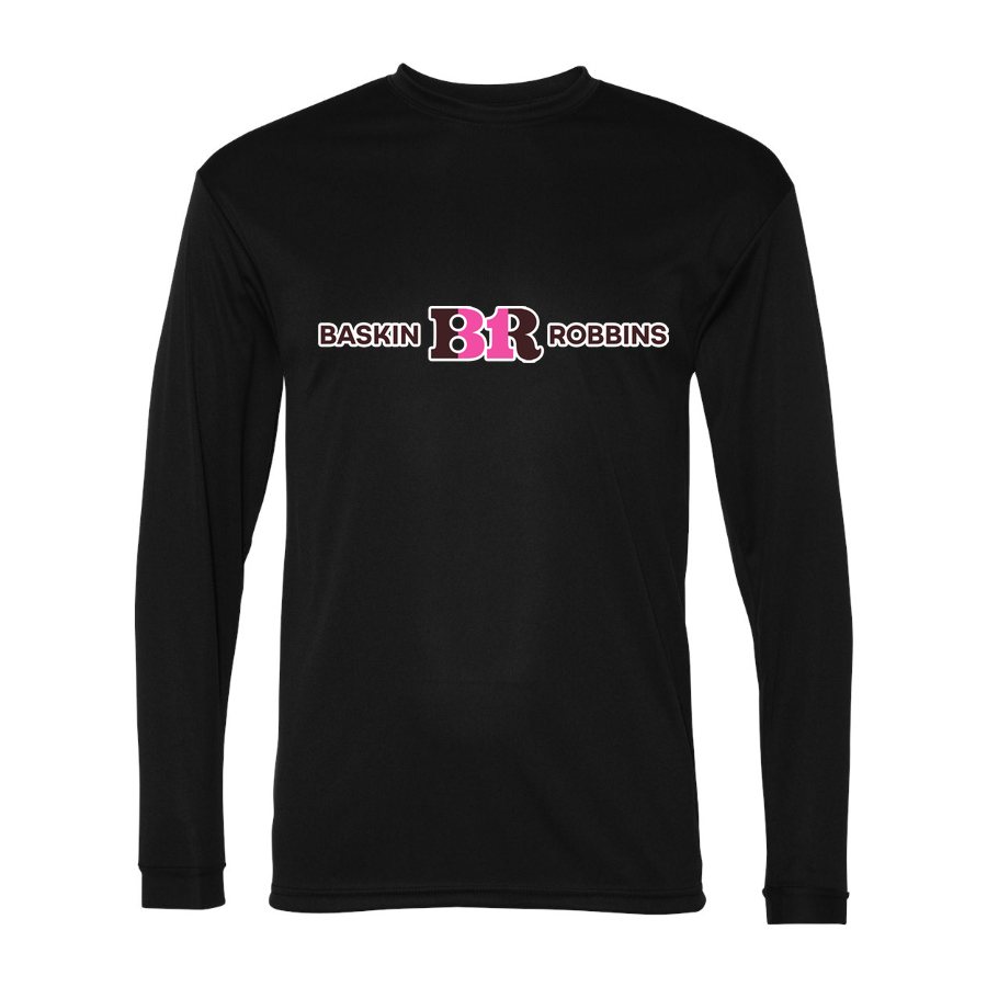 Men's Baskin-Robbins Polyester Long Sleeve T-Shirt - Black