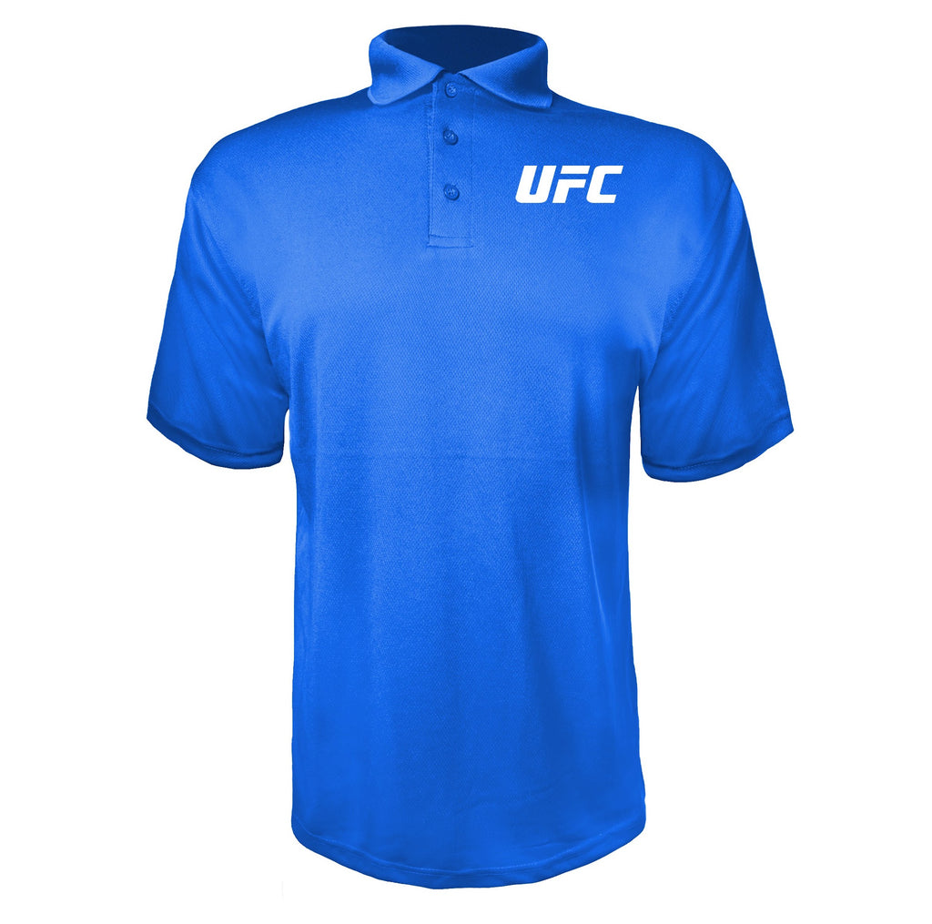 UFC White Blue polyester polo