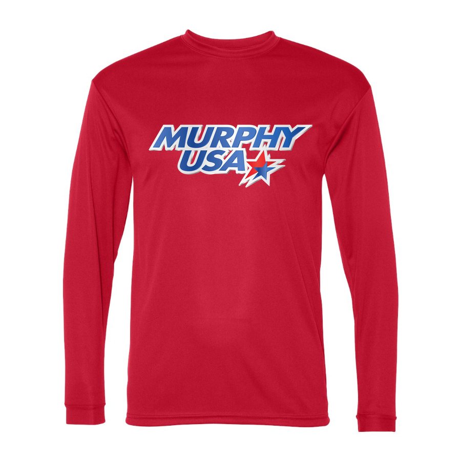 Men's Murphy USA Polyester Long Sleeve T-Shirt - Red