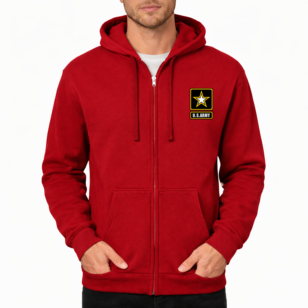 U.S. Army Zipper Hoodie - Red