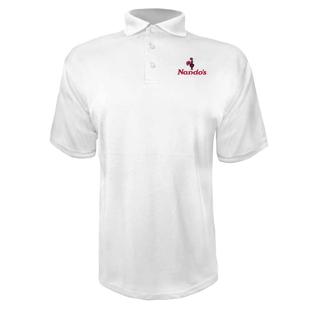 Nandos 2 men's polyester polo in White