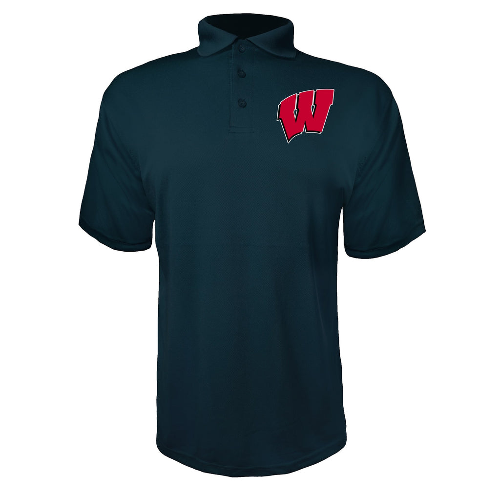 Wisconsin Badgers Navy polyester polo