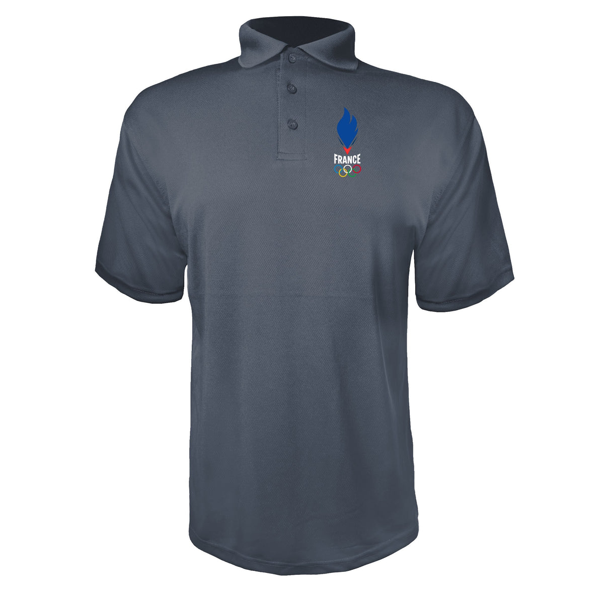 France 2024 white Charcoal polyester polo