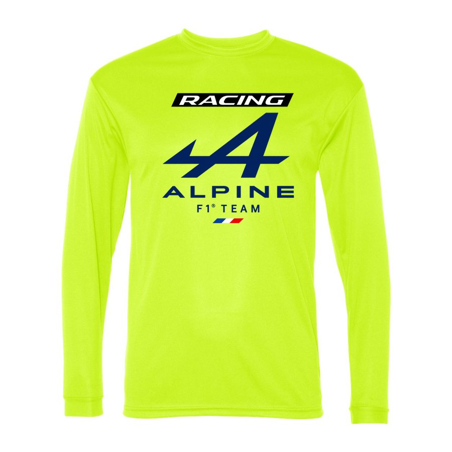 Men's Alpine F1 Team Polyester Long Sleeve T-Shirt - Safety Yellow