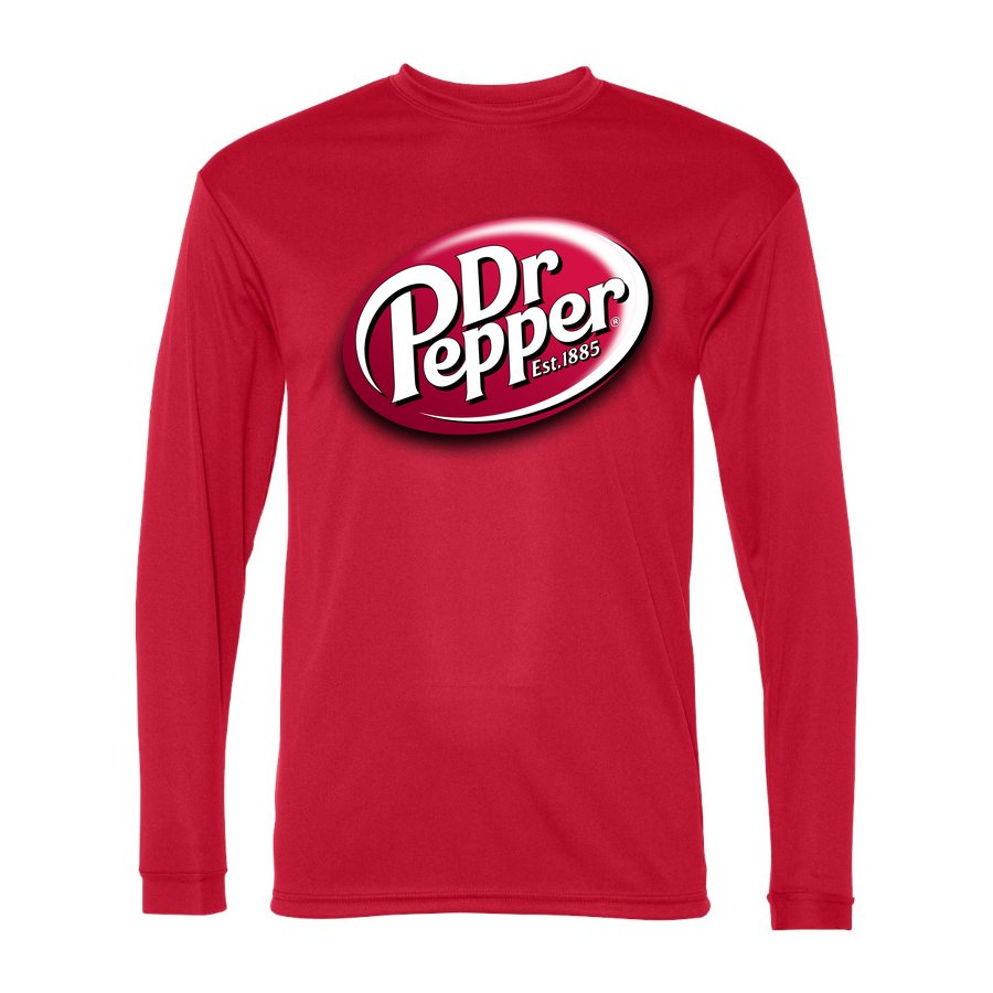 Men's Dr Pepper Polyester Long Sleeve T-Shirt - Red