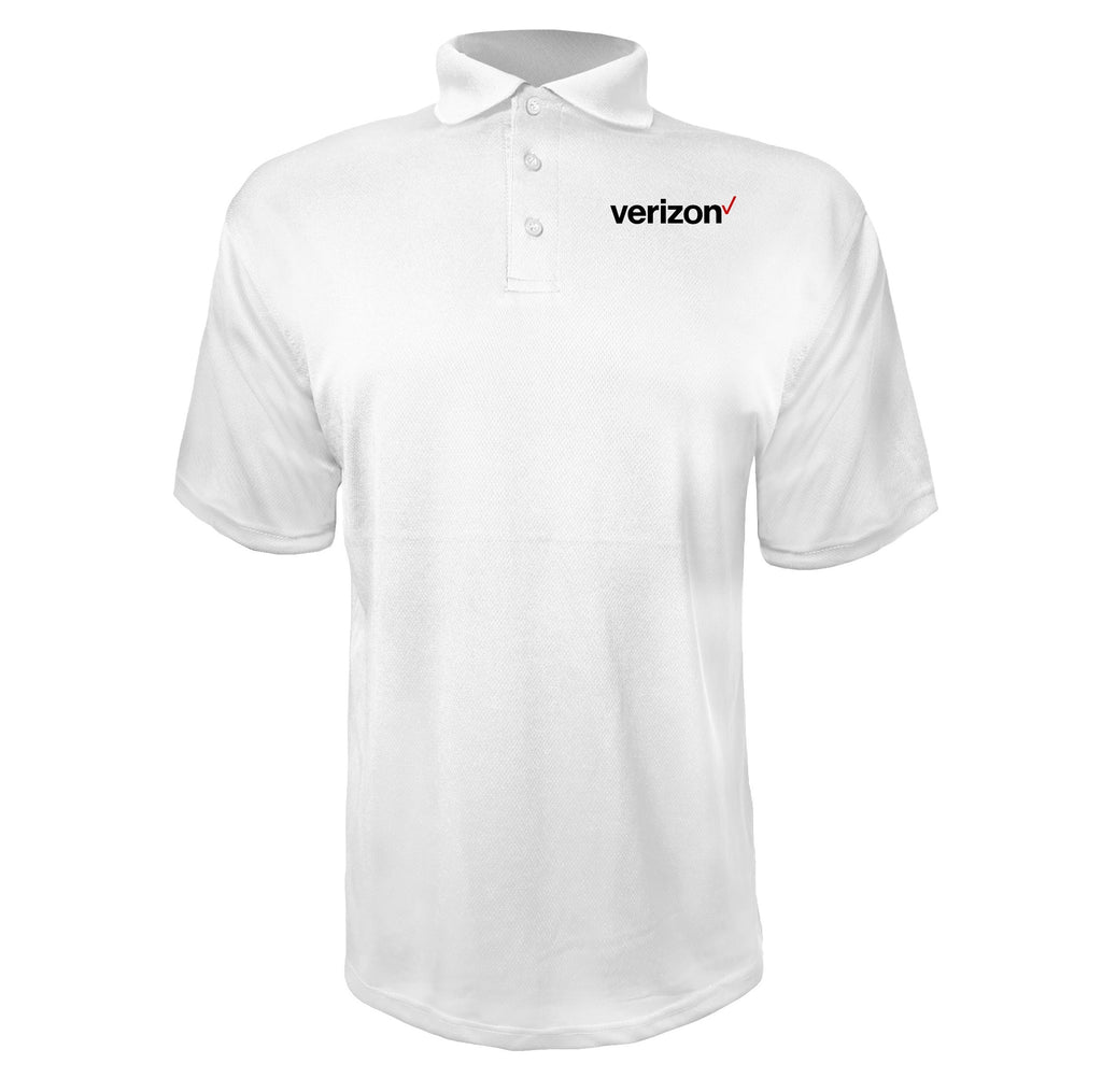 Verizon men's polyester polo in White
