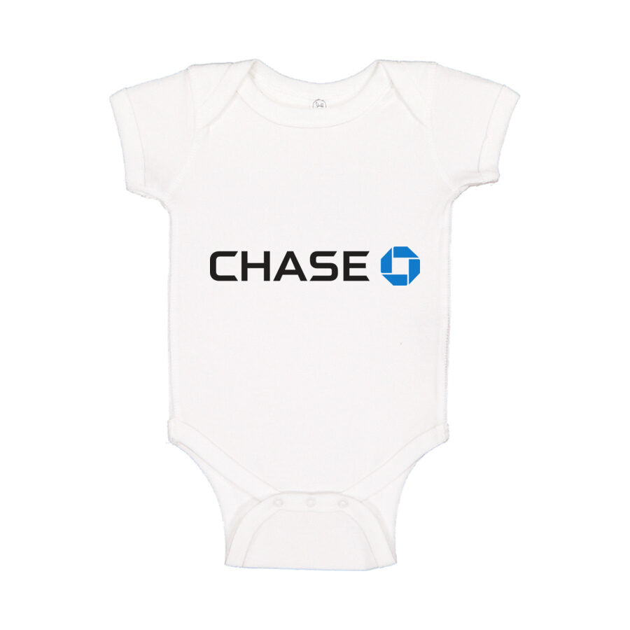 Chase Bank Black Logo Baby Romper Onesie - White