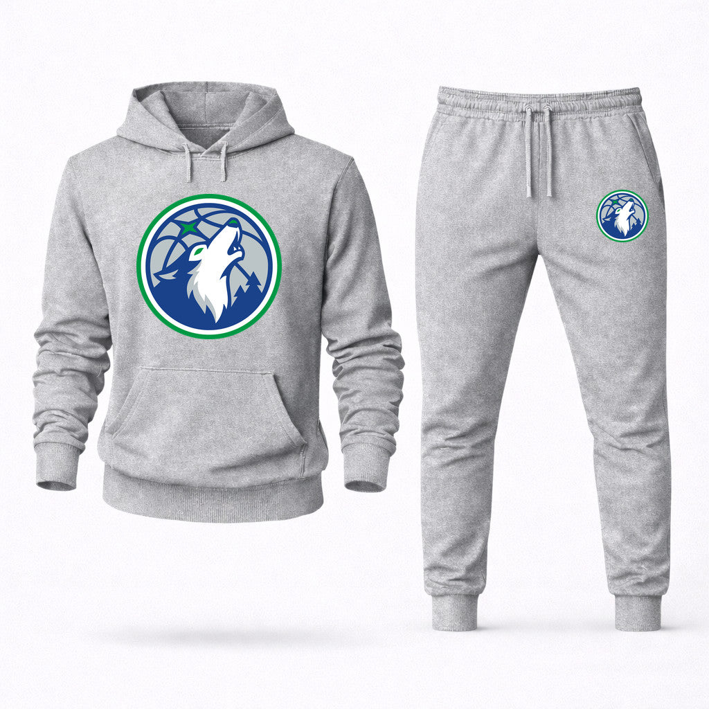 Minnesota Timberwolves Hoodie and Joggers Set - Grey