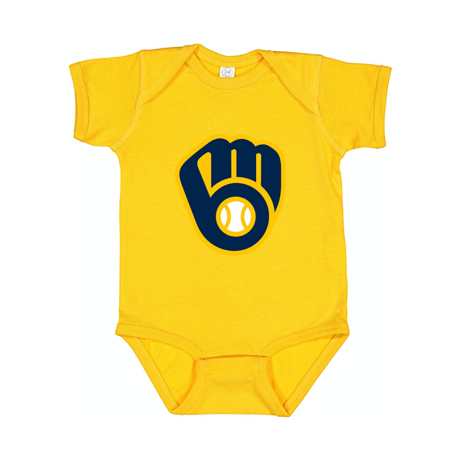 Milwaukee Brewers Baby Romper Onesie - Yellow