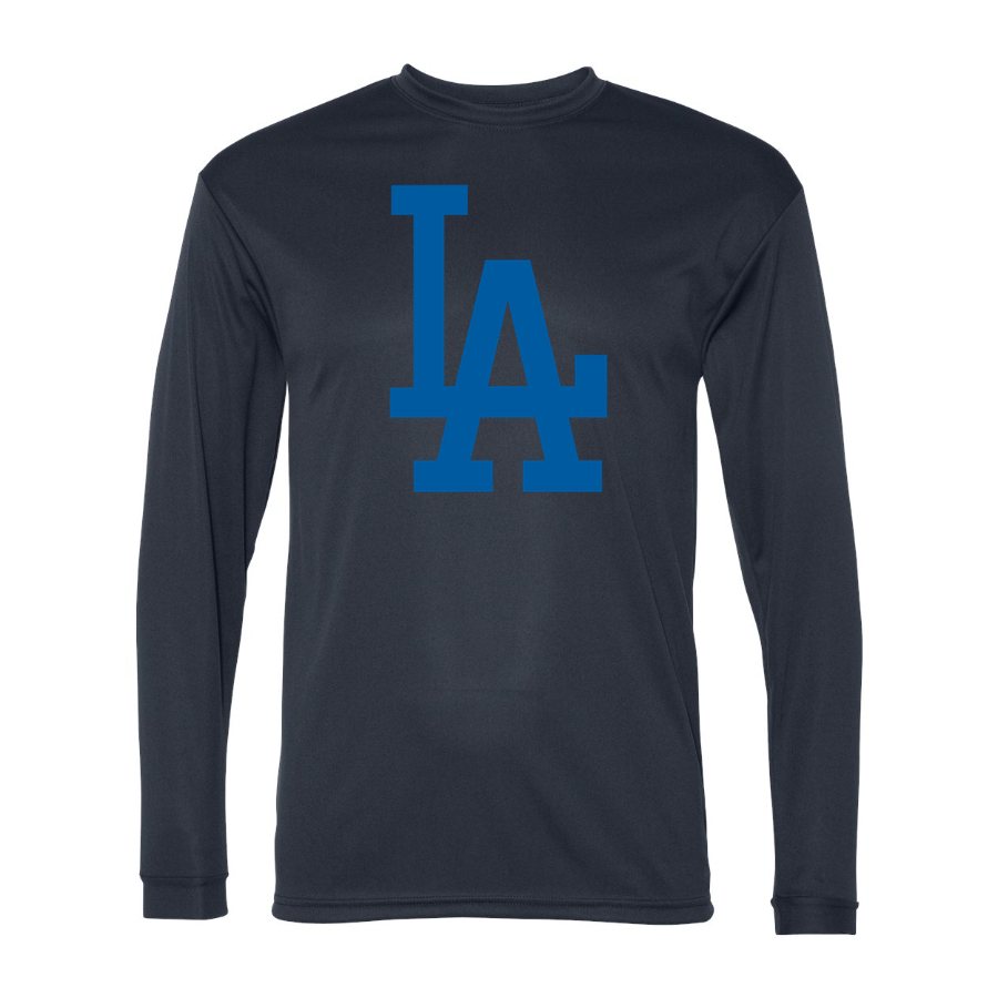 Men's Los Angeles Dodgers Polyester Long Sleeve T-Shirt - Navy