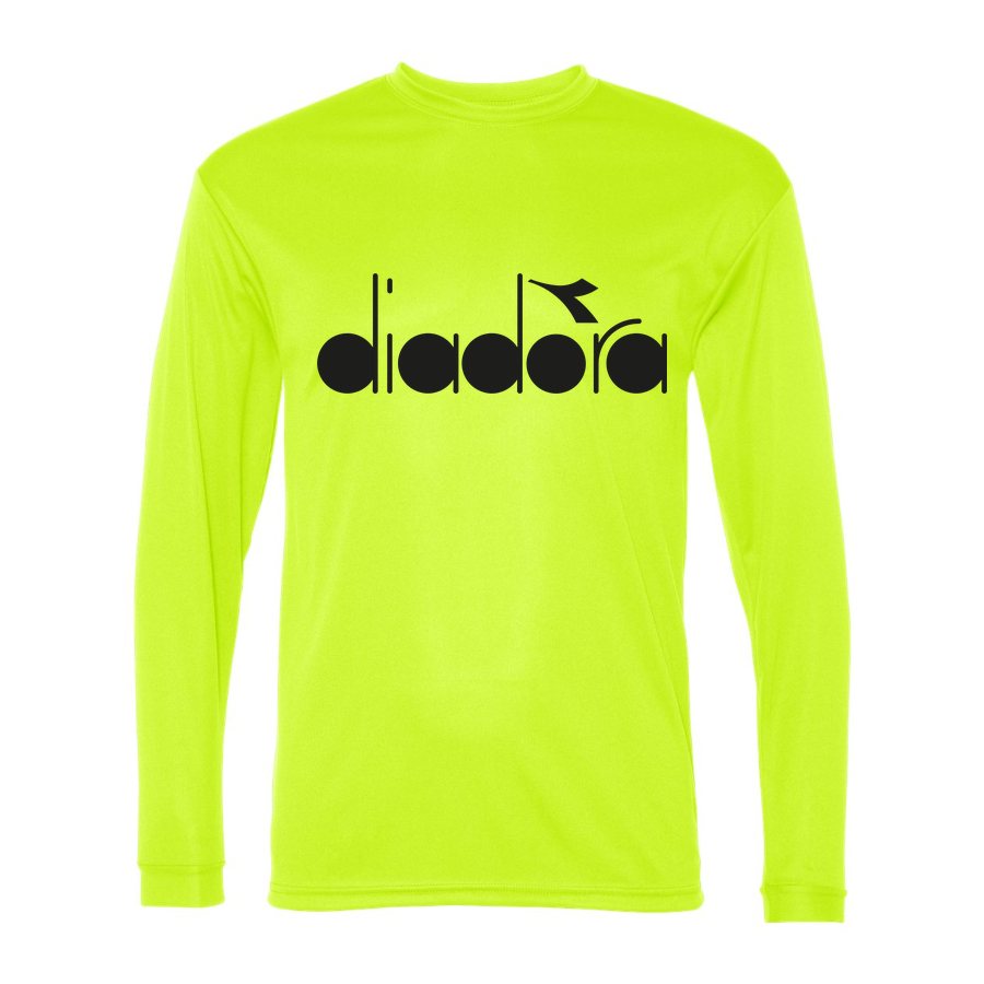Men's Diadora Polyester Long Sleeve T-Shirt - Safety Yellow
