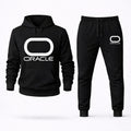 Oracle White Hoodie and Joggers Set - Black