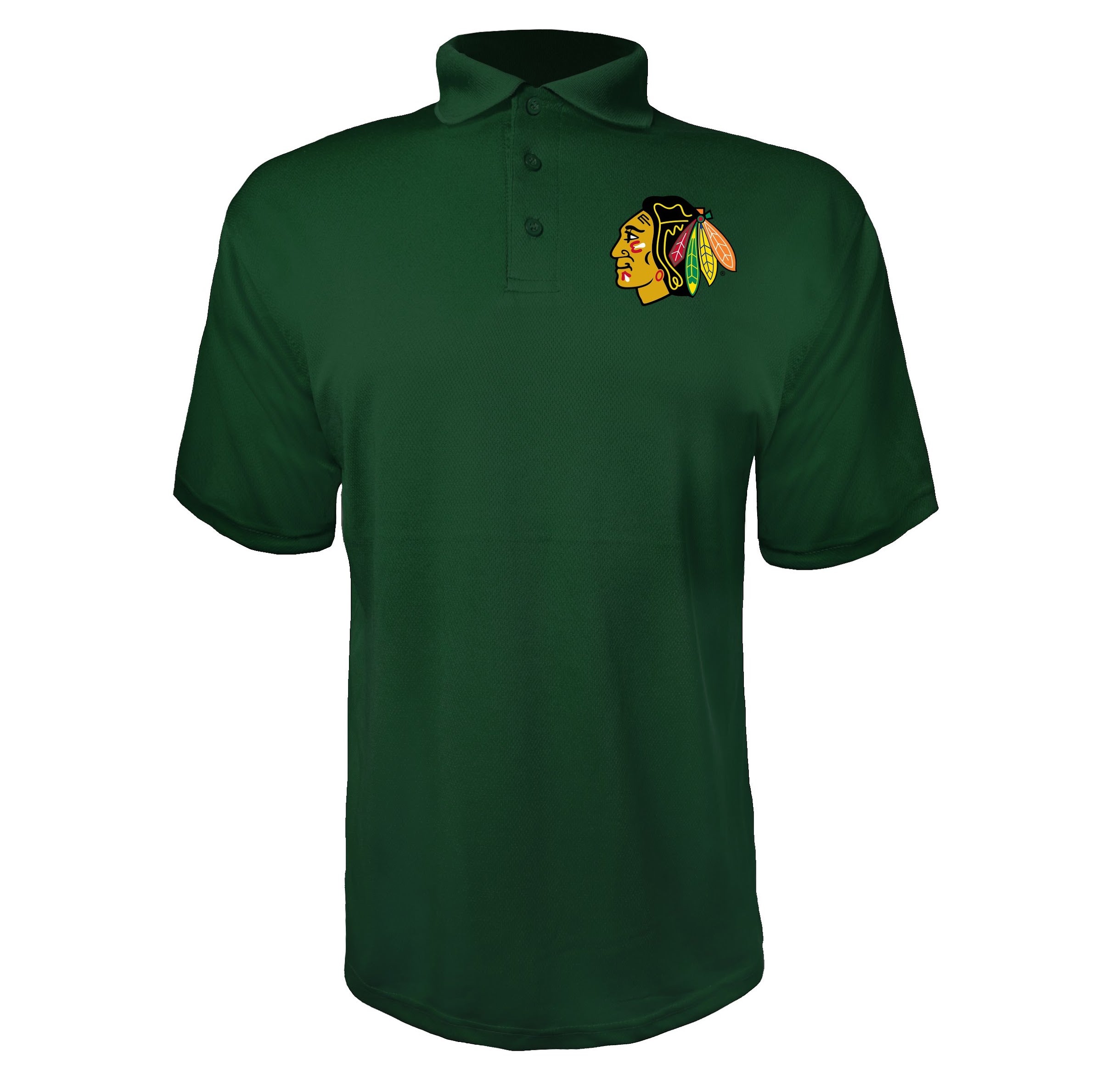 Chicago Blackhawks Green polyester polo